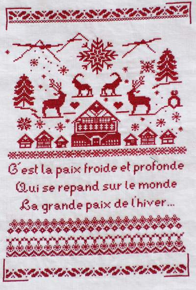grille point de croix hiver