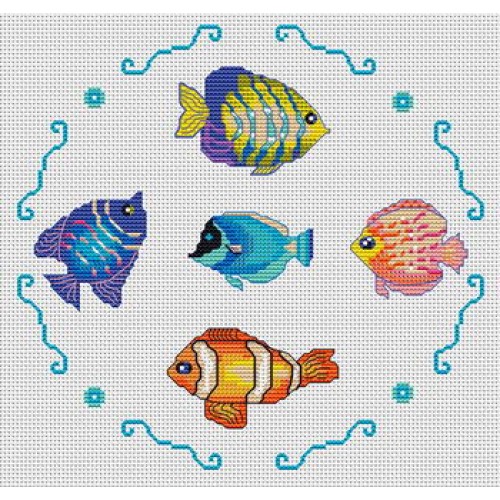grille point de croix poisson