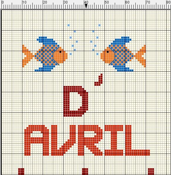grille point de croix poisson