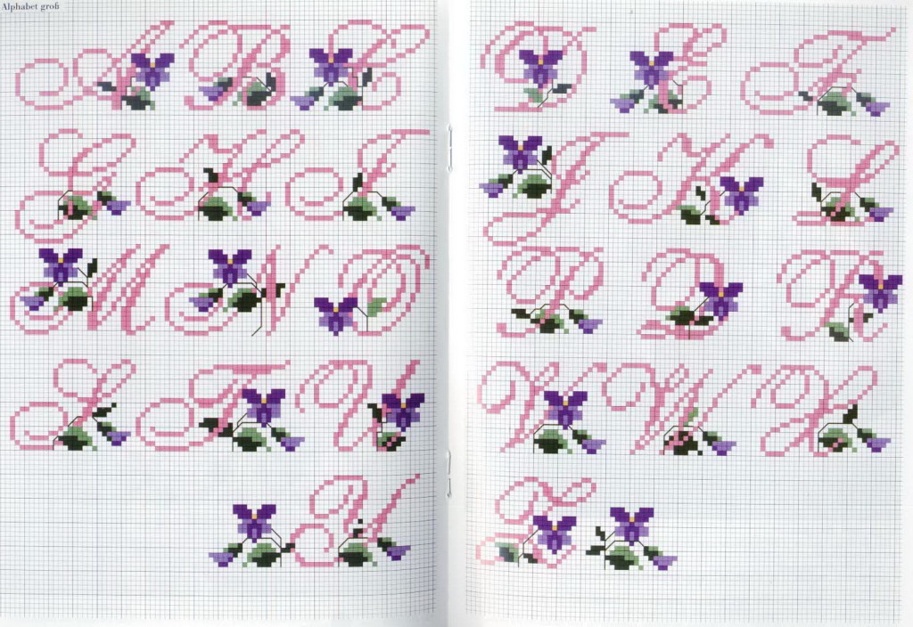 grille point de croix violette gratuite