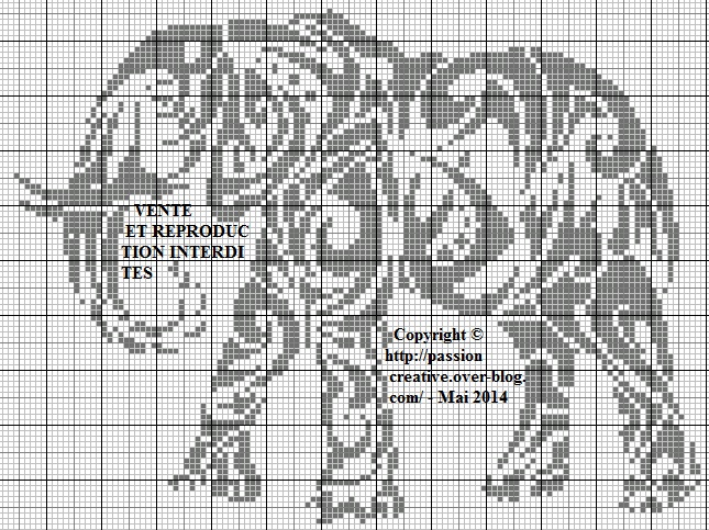point de croix elephant