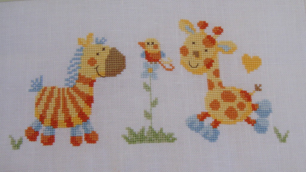 point de croix girafe