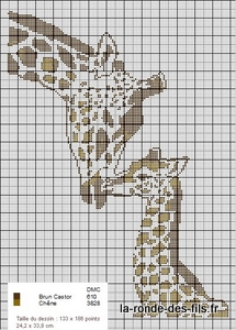 point de croix girafe