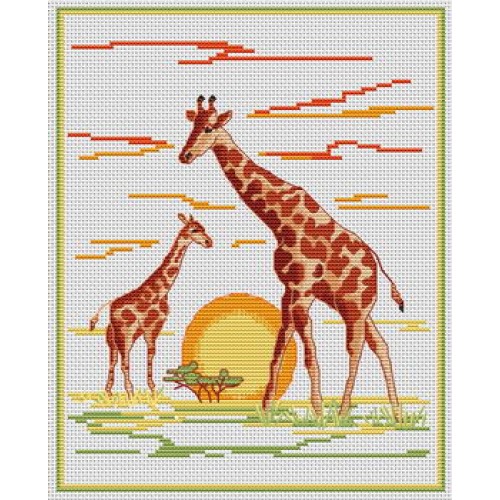 point de croix girafe