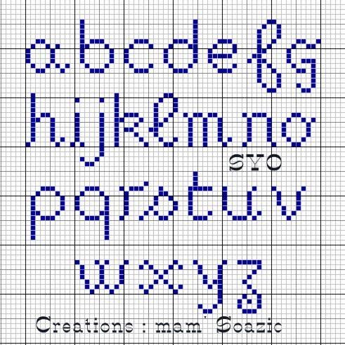 point de croix gratuit alphabet