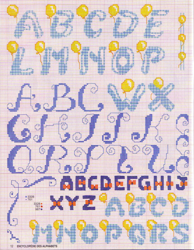 point de croix gratuit alphabet