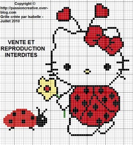 point de croix hello kitty grille gratuite
