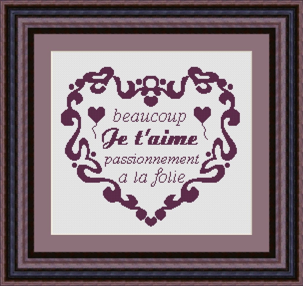 point de croix je t aime