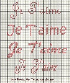 point de croix je t aime
