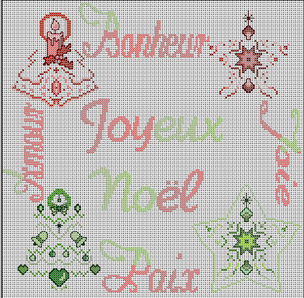 point de croix joyeux noel