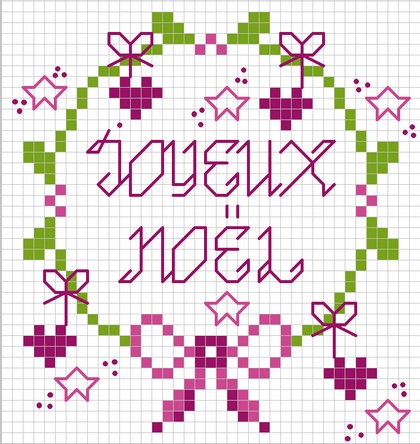 point de croix joyeux noel