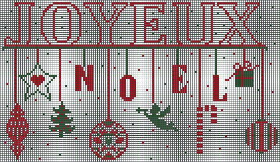 point de croix joyeux noel