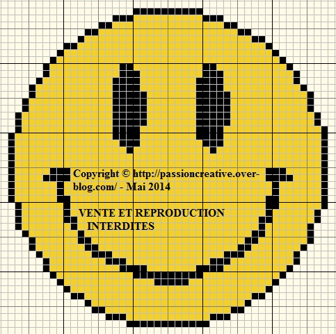 grille point de croix smiley