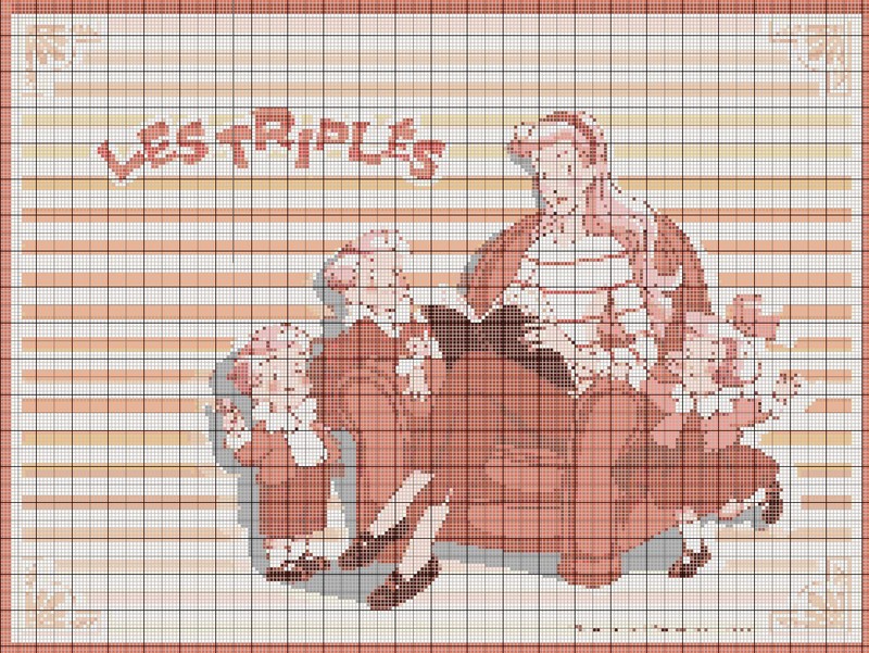 point de croix les triples