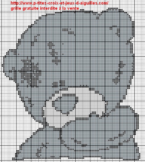grille point de croix dessin anime