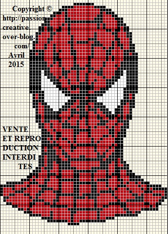 grille point de croix spiderman gratuite