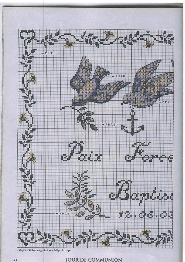 motif point de croix communion