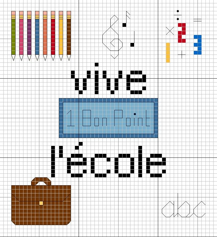 grille gratuite point de croix ecole