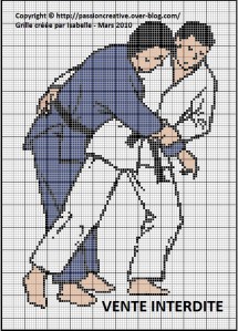 grille gratuite point de croix judo