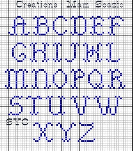 grille point de croix alphabet minuscule