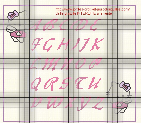 grille point de croix alphabet minuscule