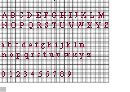 grille point de croix alphabet minuscule