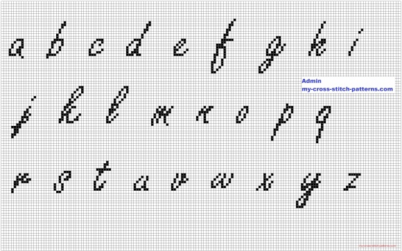 grille point de croix alphabet minuscule