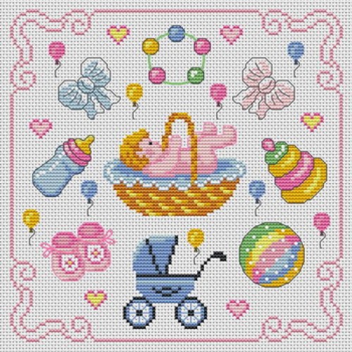 grille point de croix bebe fille