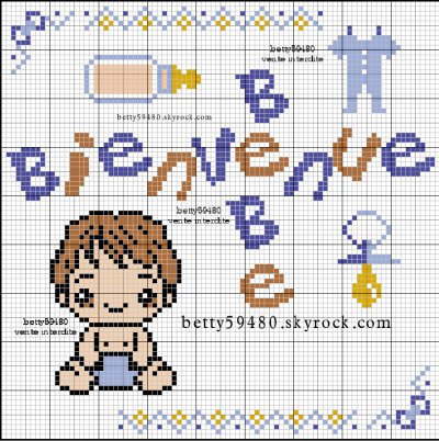 grille point de croix bebe fille