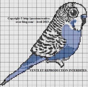 grille point de croix oiseaux