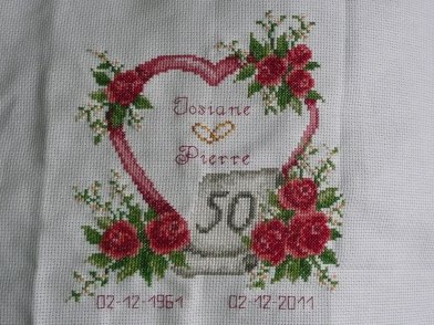 point de croix 50 ans de mariage
