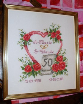 point de croix 50 ans de mariage
