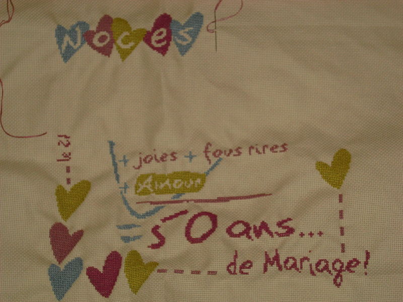point de croix 50 ans de mariage