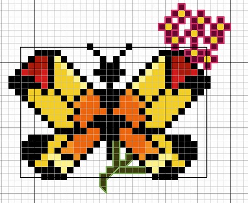 point de croix gratuit papillon