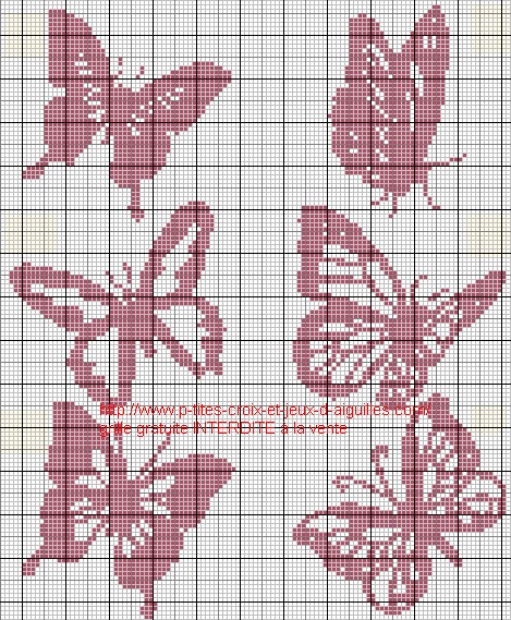 point de croix gratuit papillon