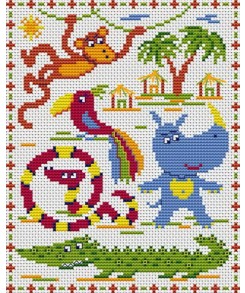 point de croix jungle gratuit