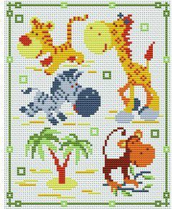 point de croix jungle gratuit