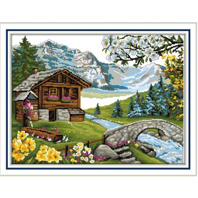 point de croix paysage