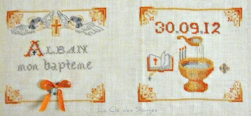 point de croix pour un bapteme
