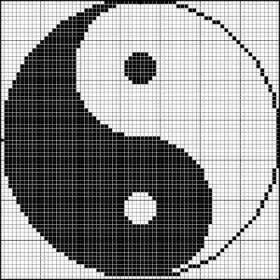 point de croix ying yang