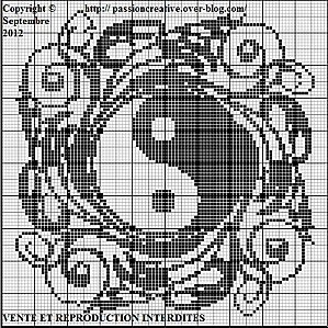 point de croix ying yang