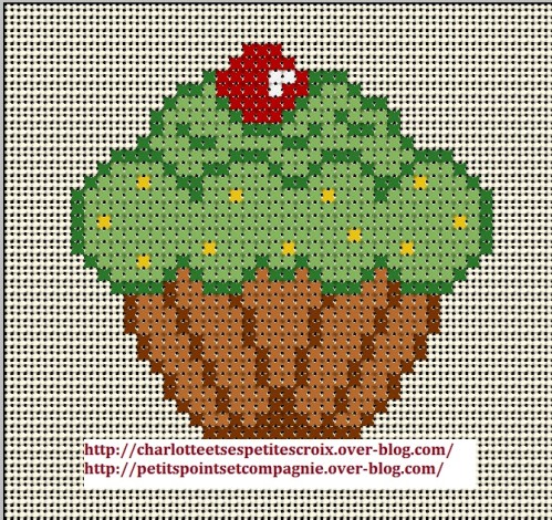 grille gratuite point de croix cupcake