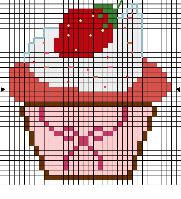 grille gratuite point de croix cupcake