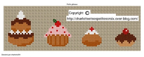 grille gratuite point de croix cupcake