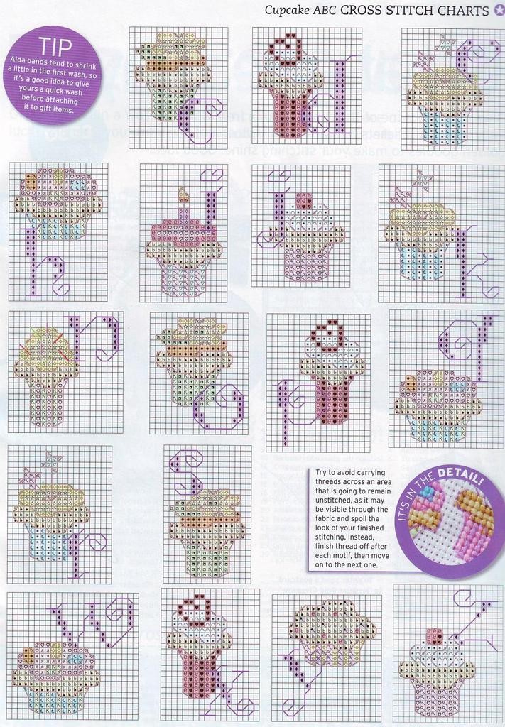 grille gratuite point de croix cupcake