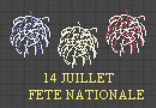 grille point de croix feu artifice