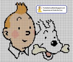 grille point de croix tintin et milou