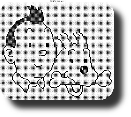 grille point de croix tintin et milou