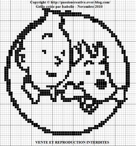 grille point de croix tintin et milou