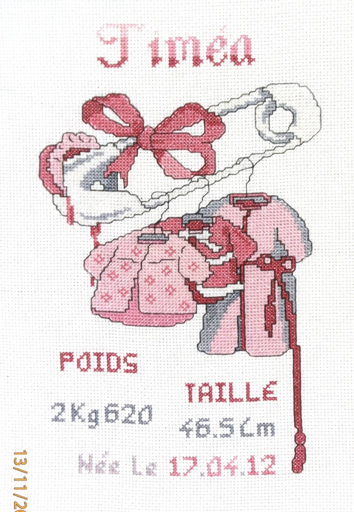 point de croix naissance fille gratuit